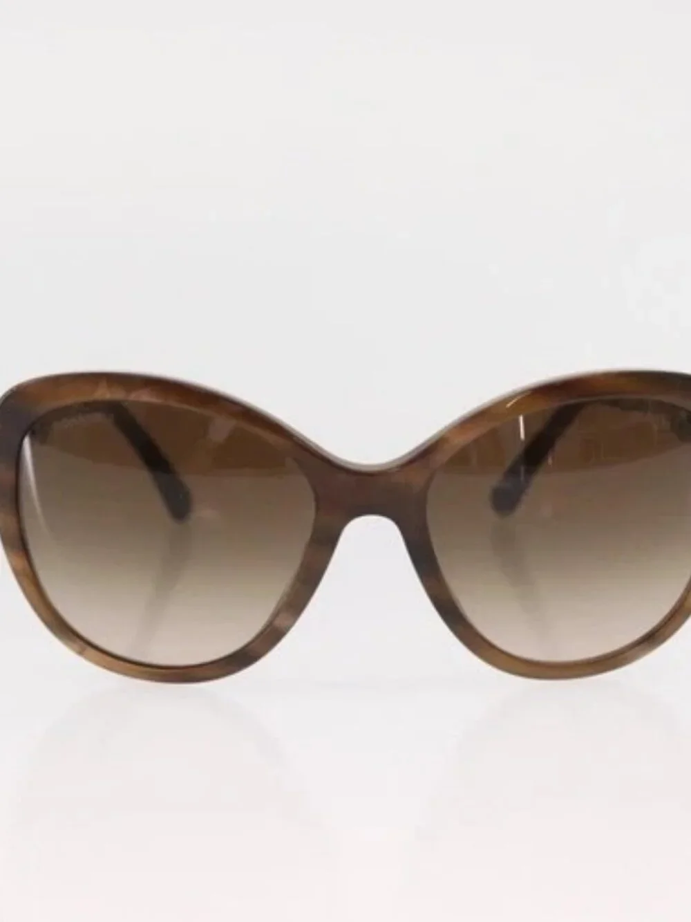 CHANEL Sunglasses plastic Brown CC Auth BA8711V